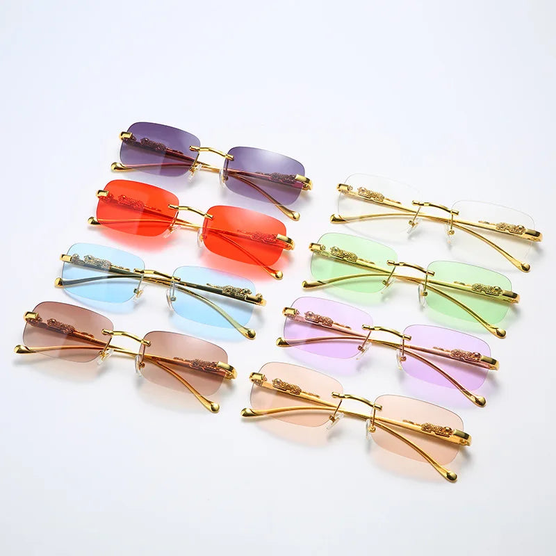 LEOPARDVIEW – Stylish Rimless Sunglasses with UV400 Protection