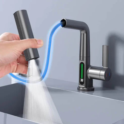 WATERMASTER - 360° drehbarer Wasserhahn mit LED-Temperaturanzeige