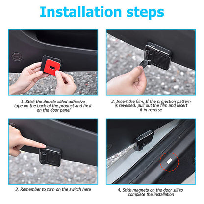 GLOWDOOR - Proiettore luminoso senza fili per porta dell'auto con visualizzazione del logo personalizzato