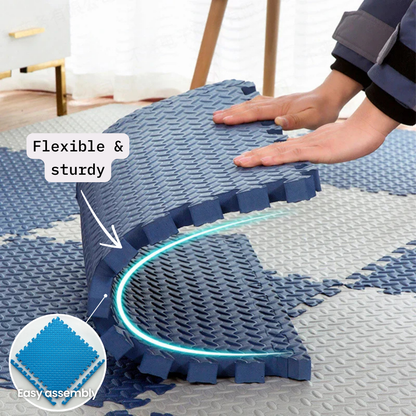 Cushioplay Baby Mat – Soft Play Mat with 12 Puzzle Pieces – Shock-Absorbing and Non-Toxic for Crawling and Playtime
