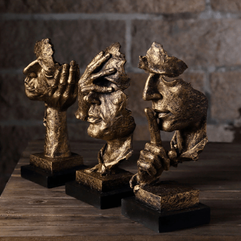 NordicLine - Abstract Gold Sculpture for Modern Interior Decor, Minimalist Design 2