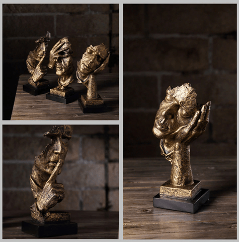 NordicLine - Abstract Gold Sculpture for Modern Interior Decor, Minimalist Design 3