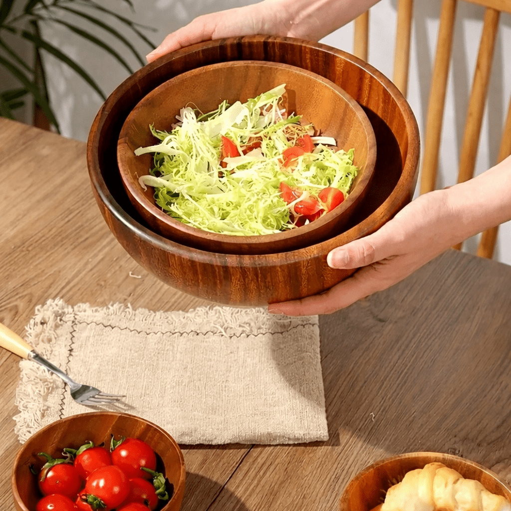 ACACIORA – Natural Acacia Wooden Bowl for Safe Family Dining