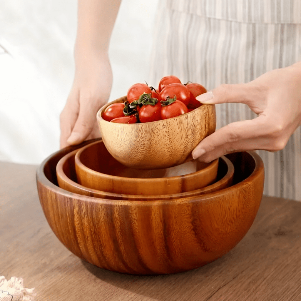 ACACIORA – Natural Acacia Wooden Bowl for Safe Family Dining