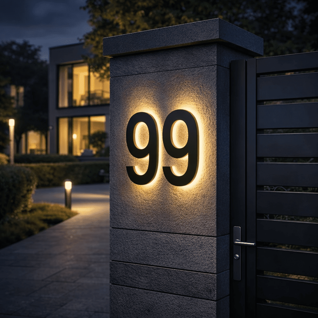 ADDRGLOW – Customizable LED House Numbers for Modern Homes