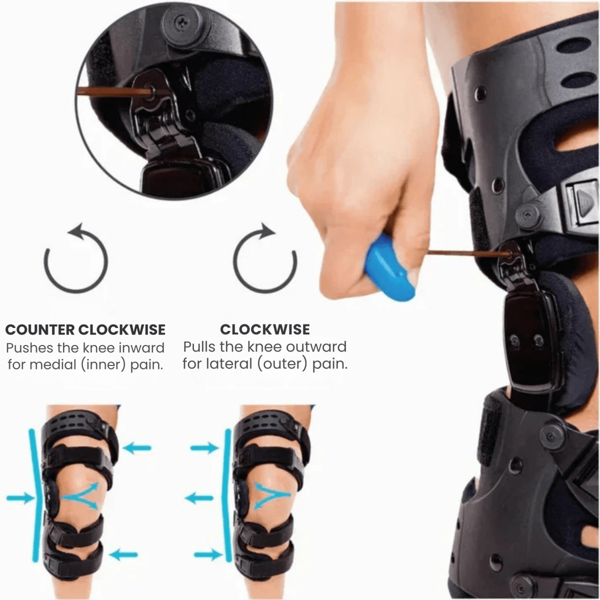 Pinza ajustable para la rodilla: soporte optimizado para aliviar el dolor y proporcionar estabilidad