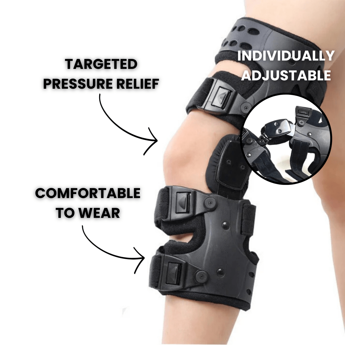 Pinza ajustable para la rodilla: soporte optimizado para aliviar el dolor y proporcionar estabilidad