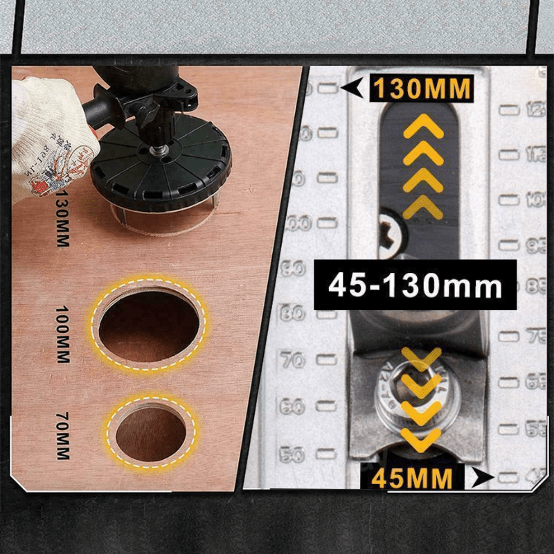 Adjustable Hole Saw Tool for Woodworking – 4.5 to 13 cm Diameter, Portable with Ultra-Sharp Blades for Clean Cuts-4