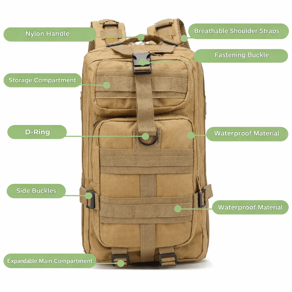 ADVENTUREPACK – Waterproof 50L Tactical Backpack for Travel & Outdoor Use