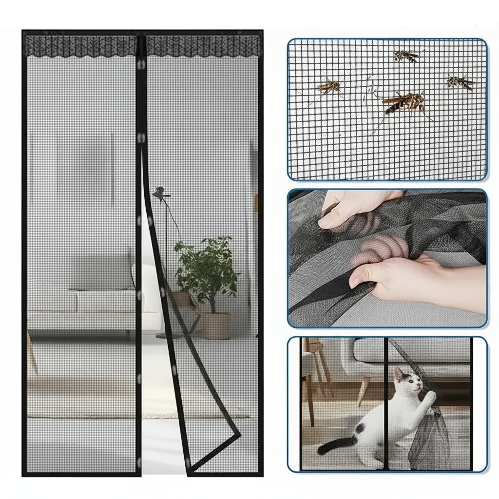 Hands-Free Magnetic Door Curtain - Durable Polyester Mosquito Protection 3