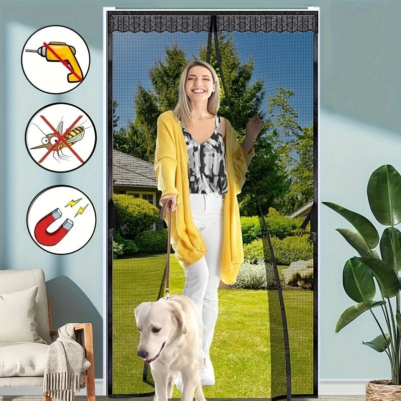 Hands-Free Magnetic Door Curtain - Durable Polyester Mosquito Protection 4