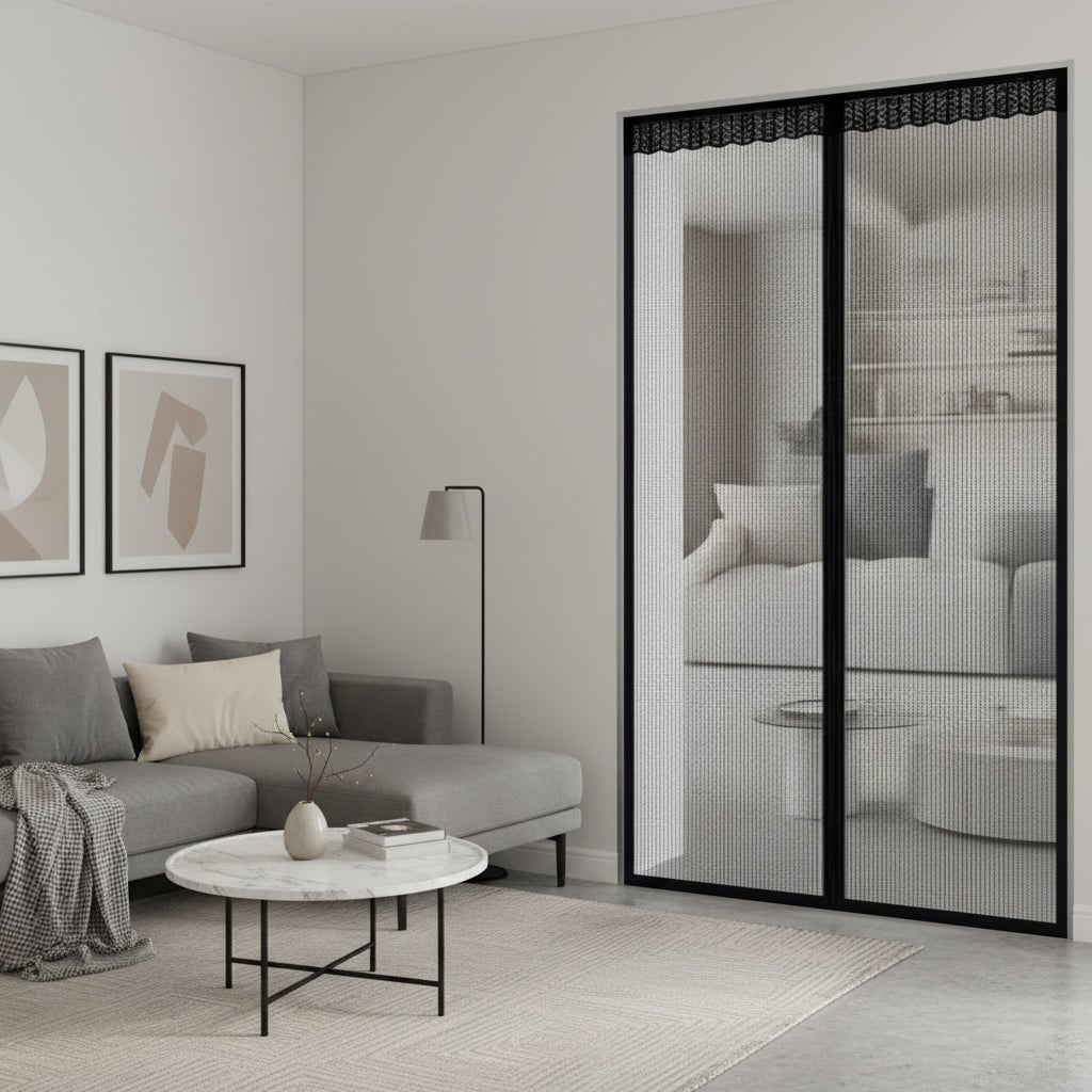 Hands-Free Magnetic Door Curtain - Durable Polyester Mosquito Protection 1