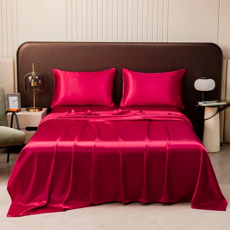 SATINBREEZE – Cooling Satin Bed Sheet Set with Breathable Soft Pillowcases 12