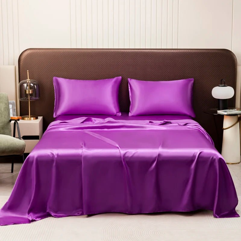 SATINBREEZE – Cooling Satin Bed Sheet Set with Breathable Soft Pillowcases 9