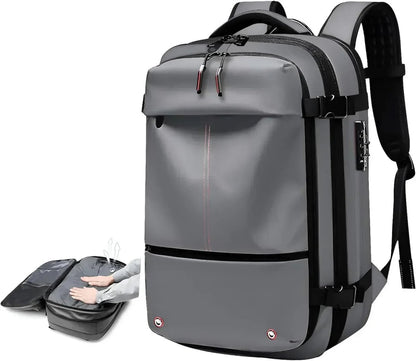 Zaino AIRTRAIL - Zaino da viaggio comprimibile con scomparto per laptop da 17,3 pollici e compressione sottovuoto