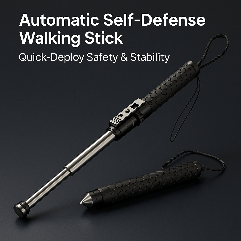 AllGuard Stick – Automatic Self-Defense Walking Stick with Stability Support