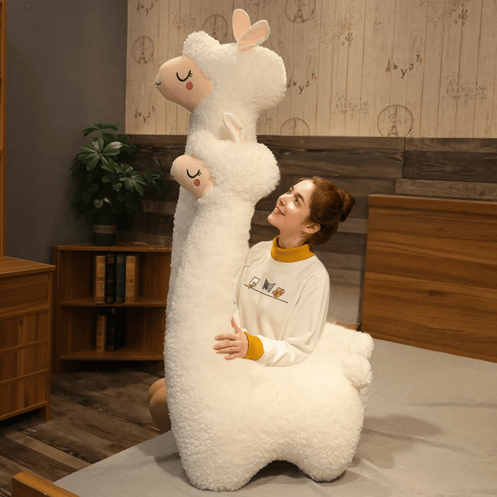 ALPACARESS – Peluche douce en alpaga 130cm pour décoration intérieure