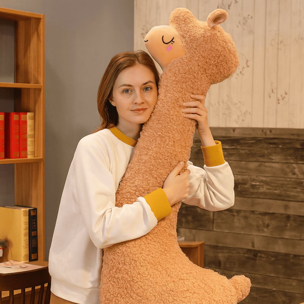ALPACARESS – Peluche douce en alpaga 130cm pour décoration intérieure