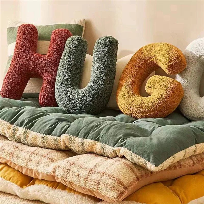 ALPHORA – Velvet Letter Cushion for Personalized Home Decor