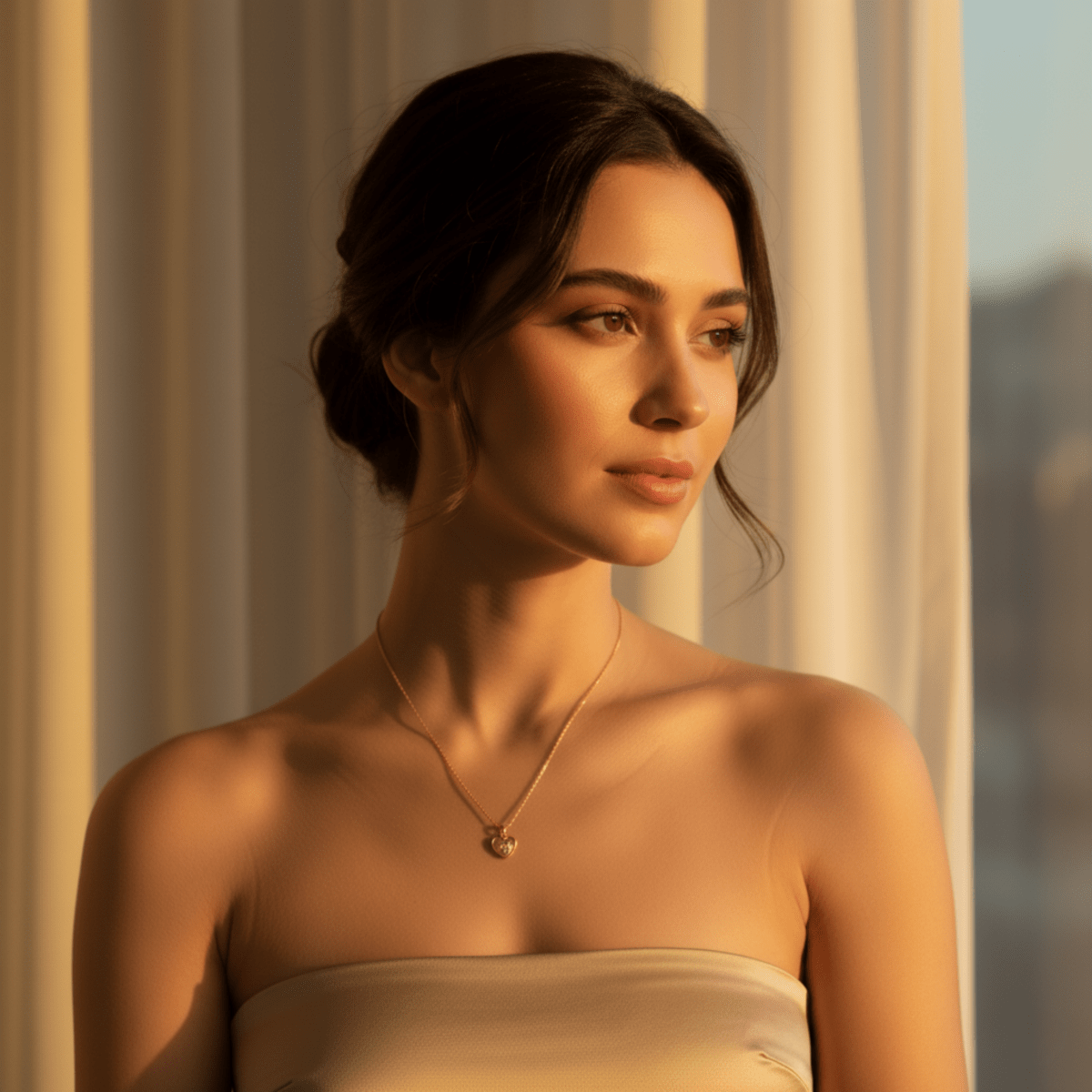 Angel Heart Gold and Silver Pendant Necklace