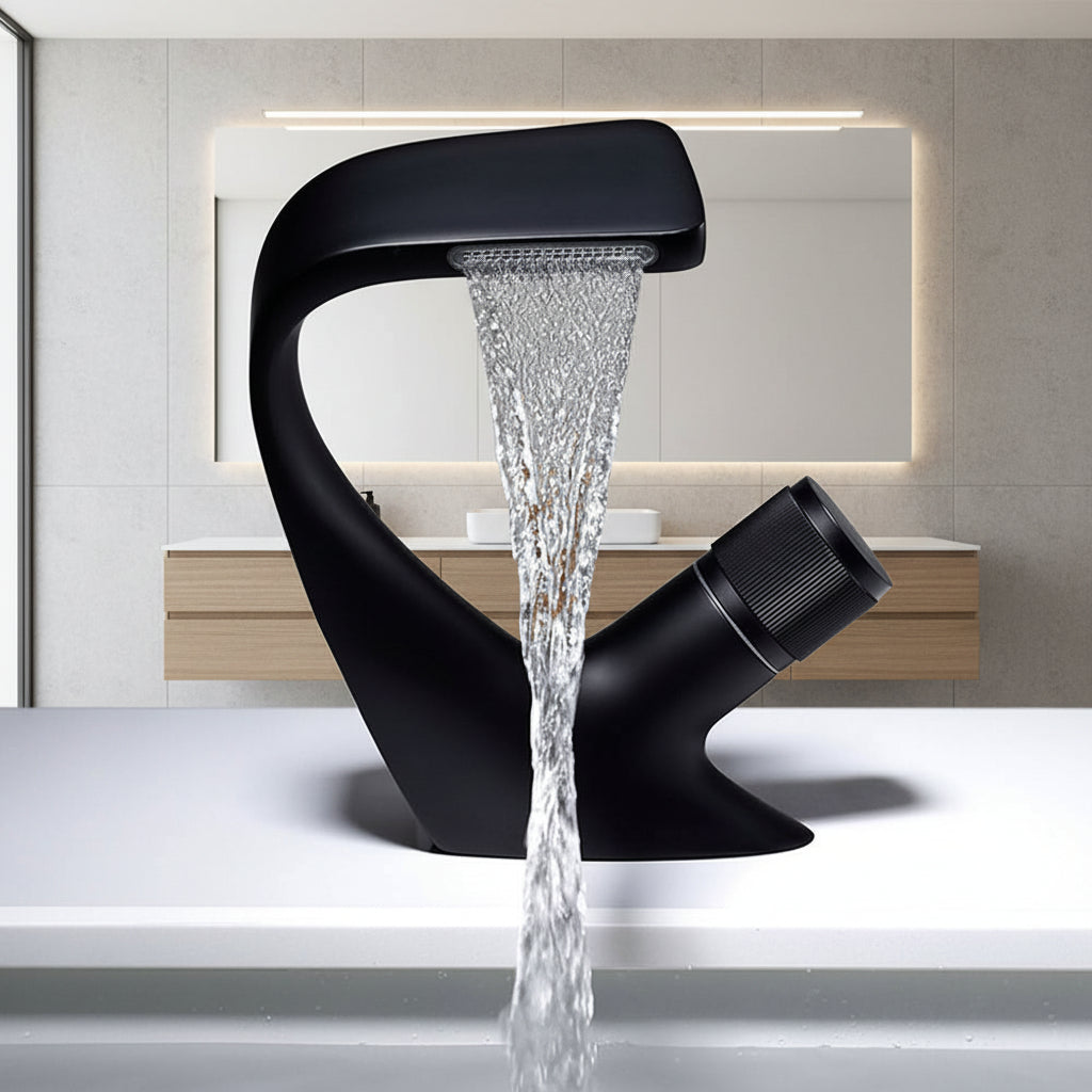Aquacascade Basin TAP-modern waterfall wash basin made of brass for luxurious bathroom design 1
