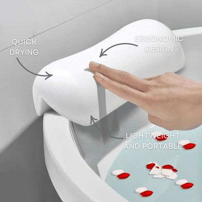 Oreiller de bain AquaCloud Premium - Soutien ergonomique de la nuque et de la tête pour une relaxation digne d'un spa à la maison