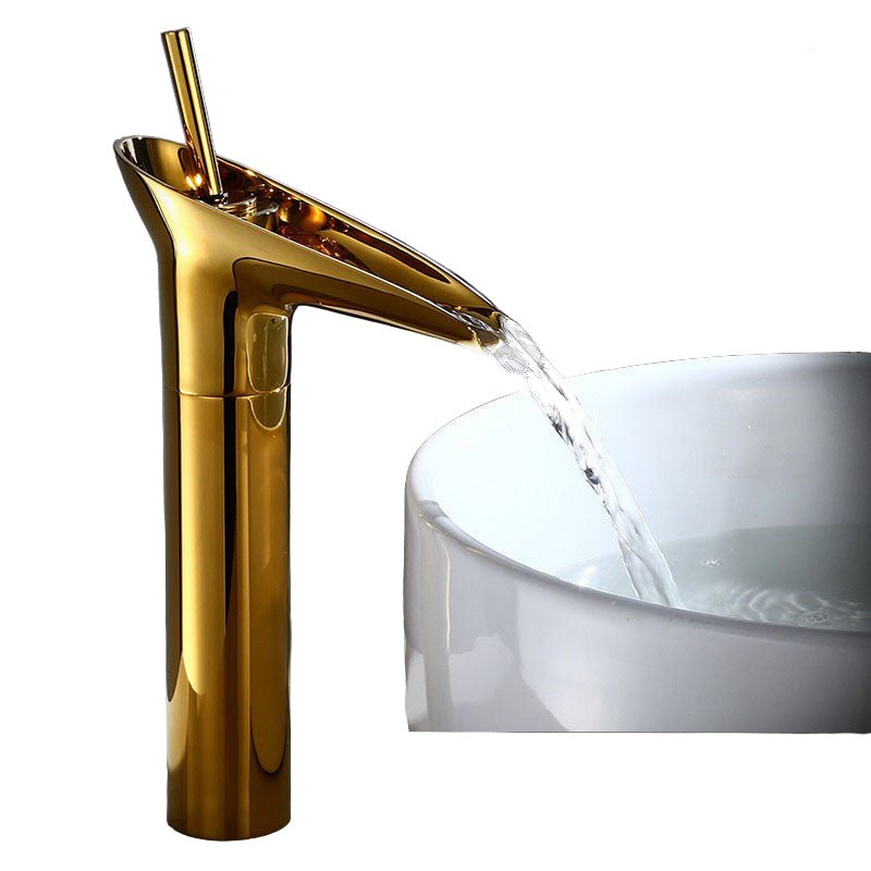 AquaFalls – Rubinetto per lavabo a cascata antico in ottone con finitura bronzo