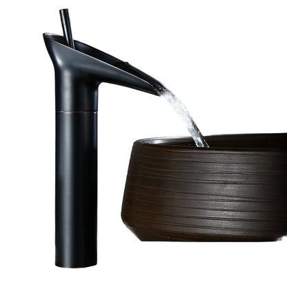 AquaFalls – Rubinetto per lavabo a cascata antico in ottone con finitura bronzo