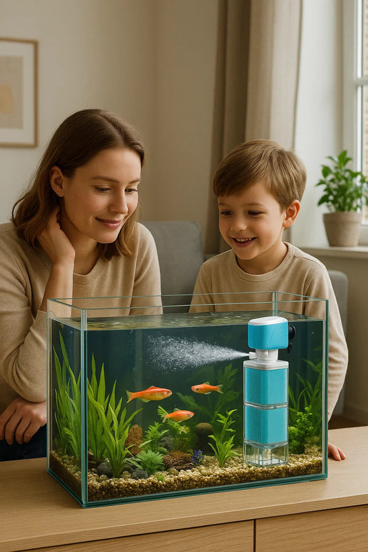 AQUAFLOW 5 EN 1 – Agua Cristalina y Limpieza Automática para Acuarios
