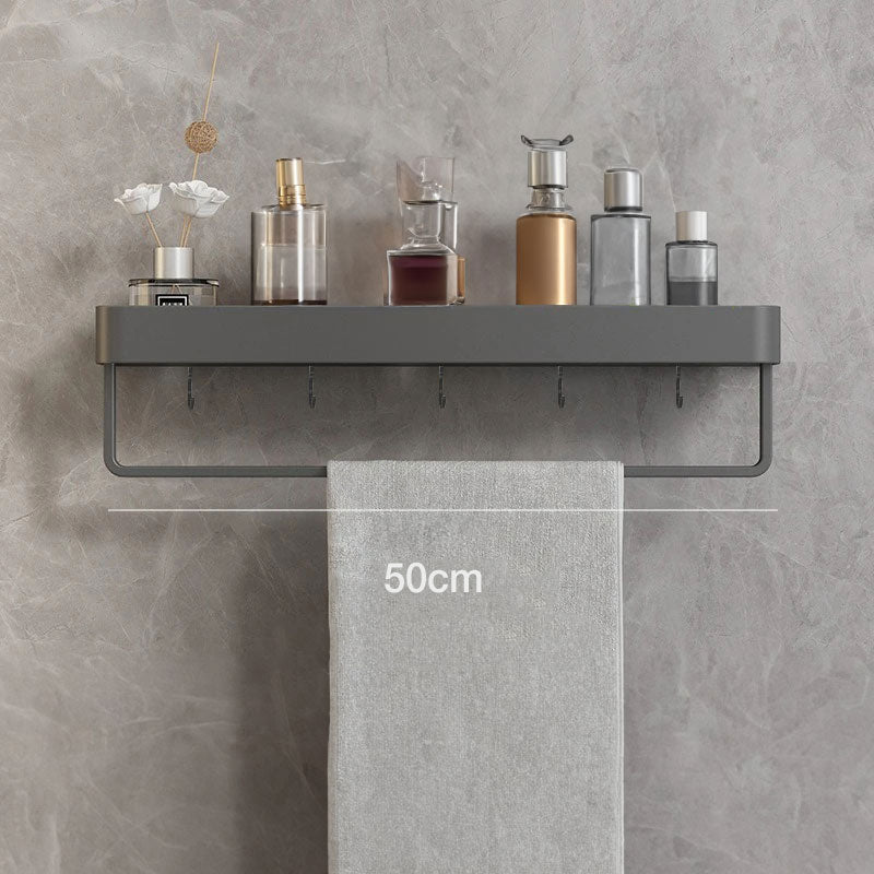 Aquashelf - Elegant wall shelf for the bathroom with towel holder & drill -free assembly 8