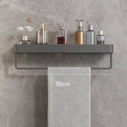 Aquashelf - Elegant wall shelf for the bathroom with towel holder & drill -free assembly 8