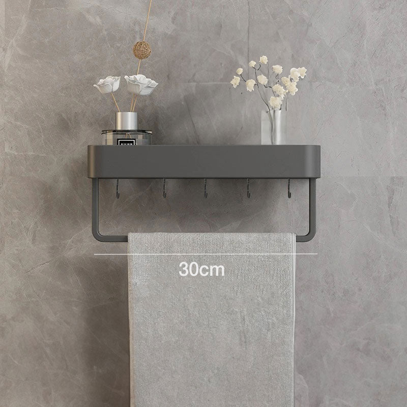 Aquashelf - Elegant wall shelf for the bathroom with towel holder & drill -free assembly 6