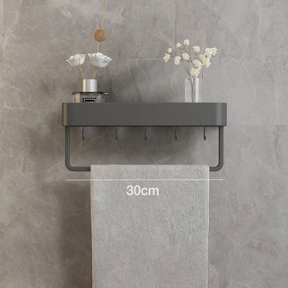 Aquashelf - Elegant wall shelf for the bathroom with towel holder & drill -free assembly 6