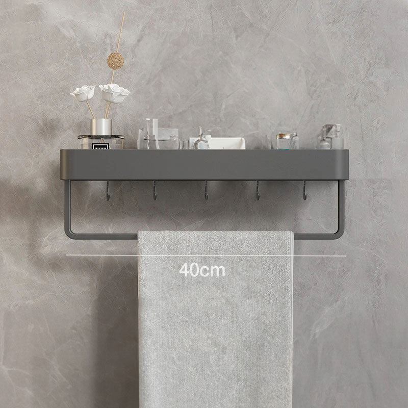 Aquashelf - Elegant wall shelf for the bathroom with towel holder & drill -free assembly 7