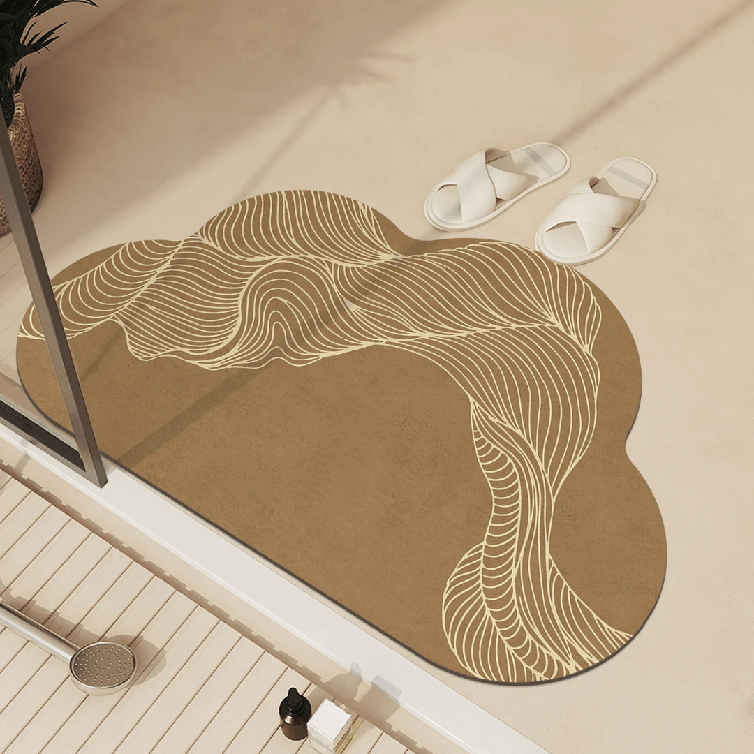AquaLuxe Sneldrogende Absorberende Vloermat | Elegante antislipmat voor badkamer en keuken voor droge, veilige vloeren