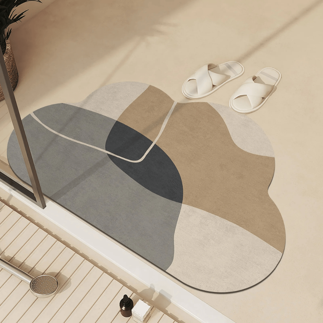 Tapis de sol absorbant à séchage rapide AquaLuxe | Tapis élégant antidérapant pour salle de bain et cuisine, pour des sols secs et sûrs