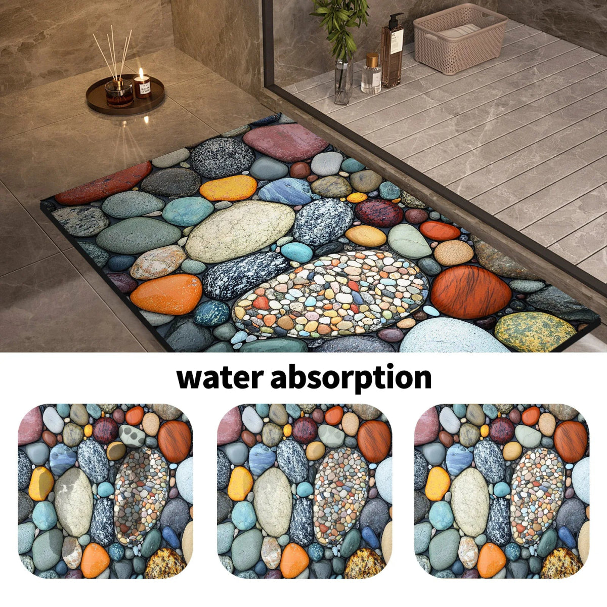 TAPIS DE BAIN AQUASOFT – Tapis de bain en diatomite pour sécurité et confort