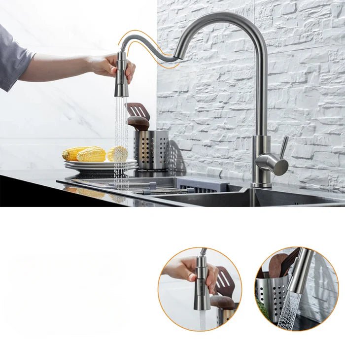 AQUATOUCH – Robinet de cuisine intelligent avec capteur et design escamotable