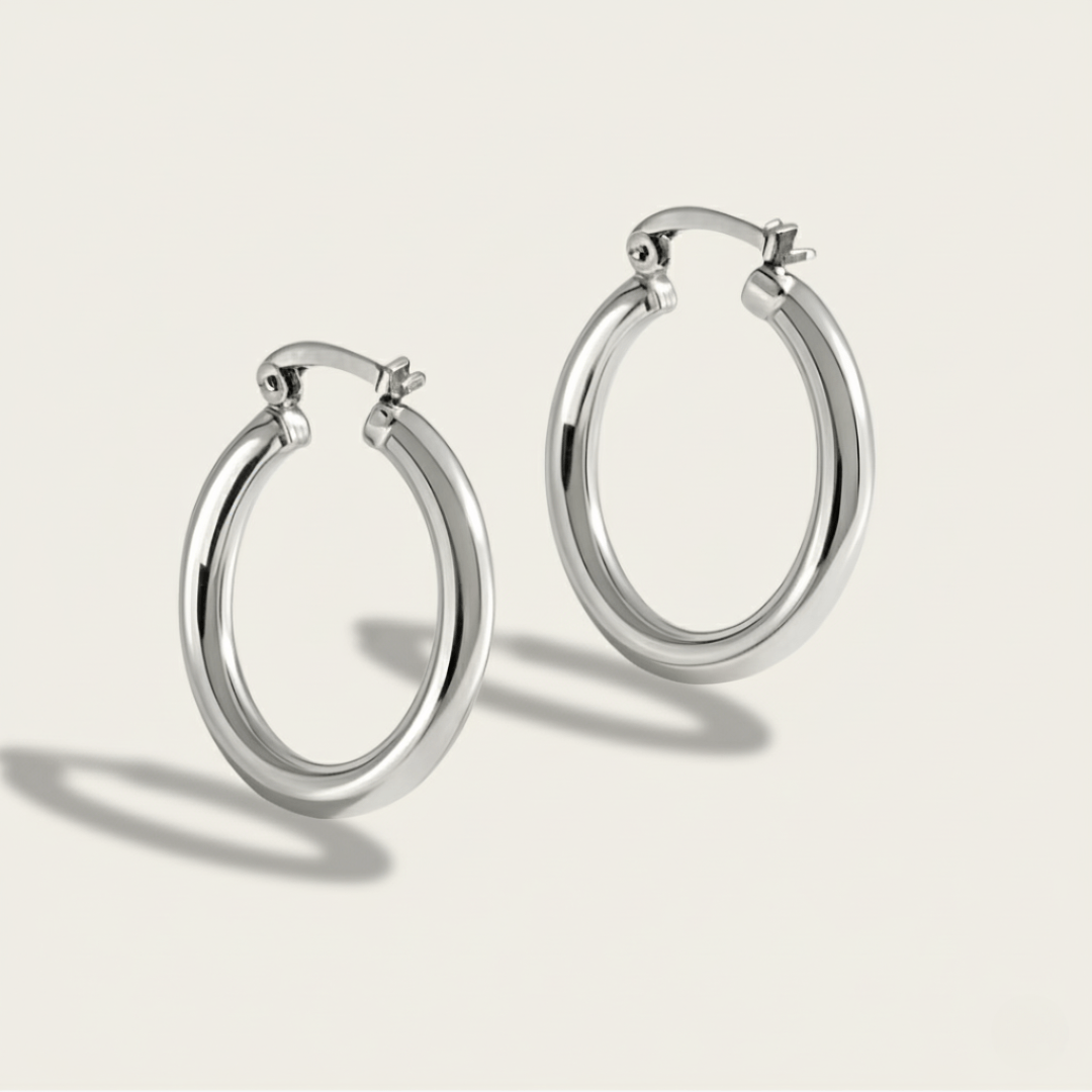 Arc Medium Gold and Silver Hoops