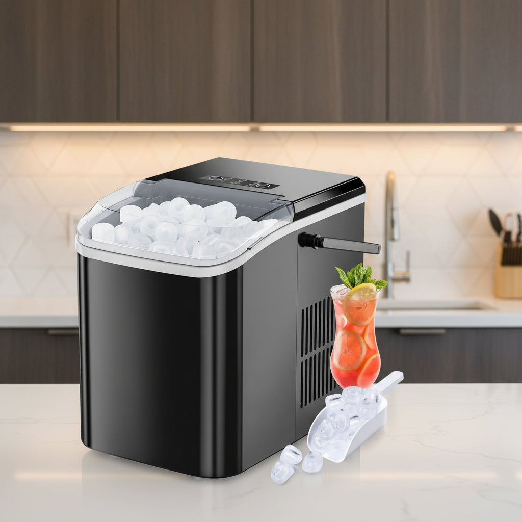 Compact Portable Ice Maker - Quick Ice Production & Self-Cleaning Function 0