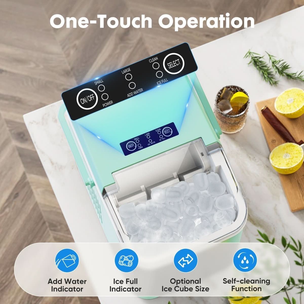 Compact Portable Ice Maker - Quick Ice Production & Self-Cleaning Function 2