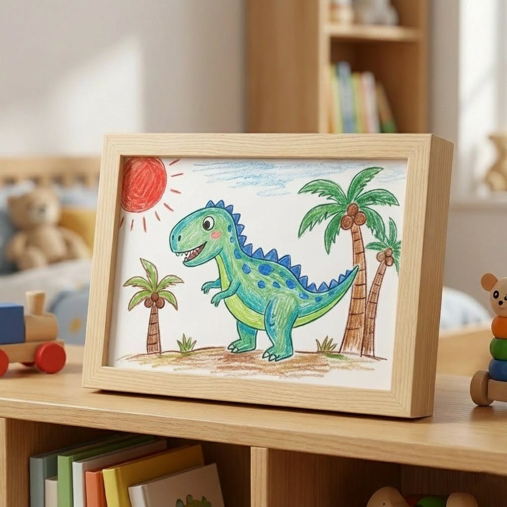 ARTWOOD – Wooden Kids Drawing Display Frame with Integrated Storage 0