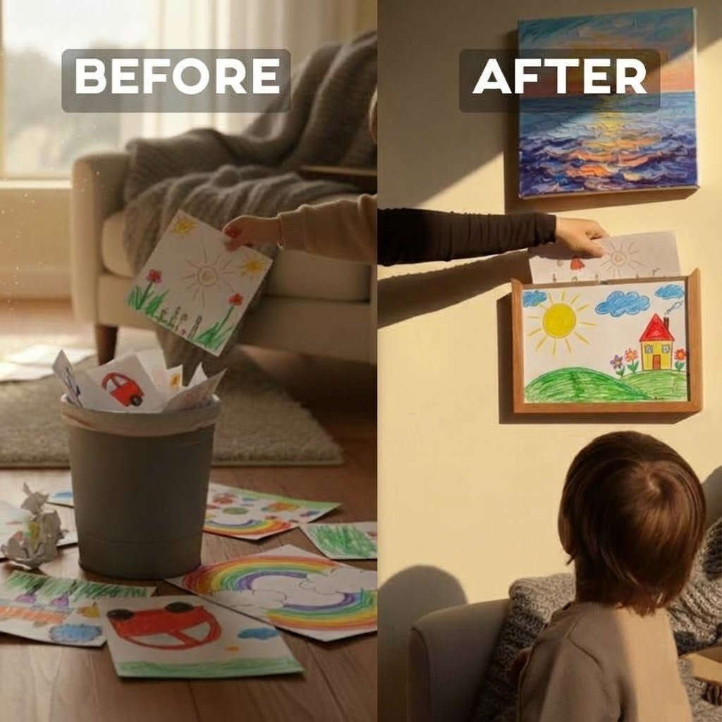 ARTWOOD – Wooden Kids Drawing Display Frame with Integrated Storage 6