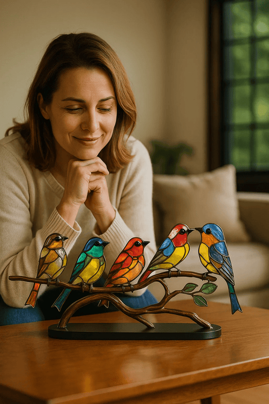 ARTISANFINCH – Handgemaakte kleurrijke acryl vogelstandbeeld voor decoratie
