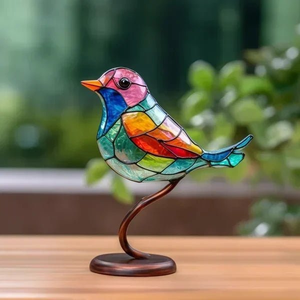 ACRÝAVIA – Handmade colorful acrylic bird statue for home decor 0