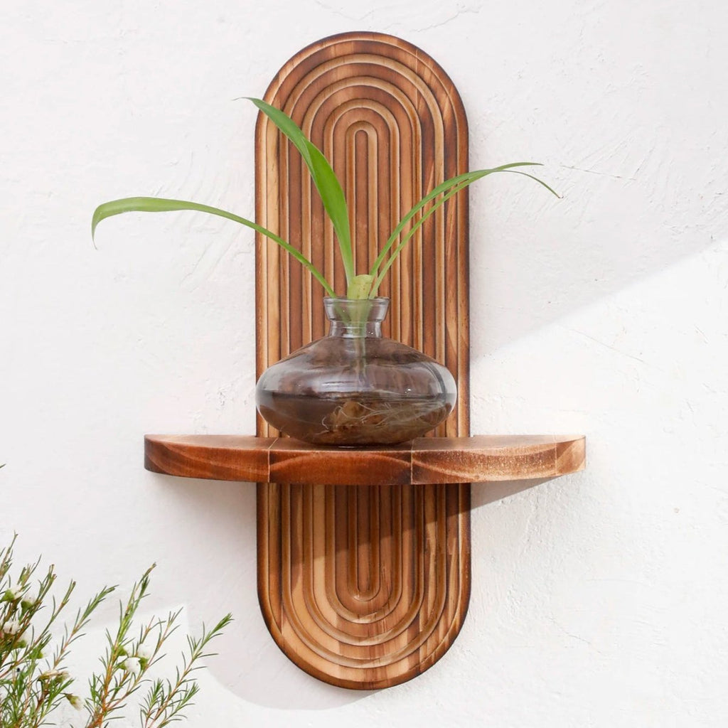 SHELFLUX – Boho Geometric Wooden Floating Shelves Stylish Wall Storage 5