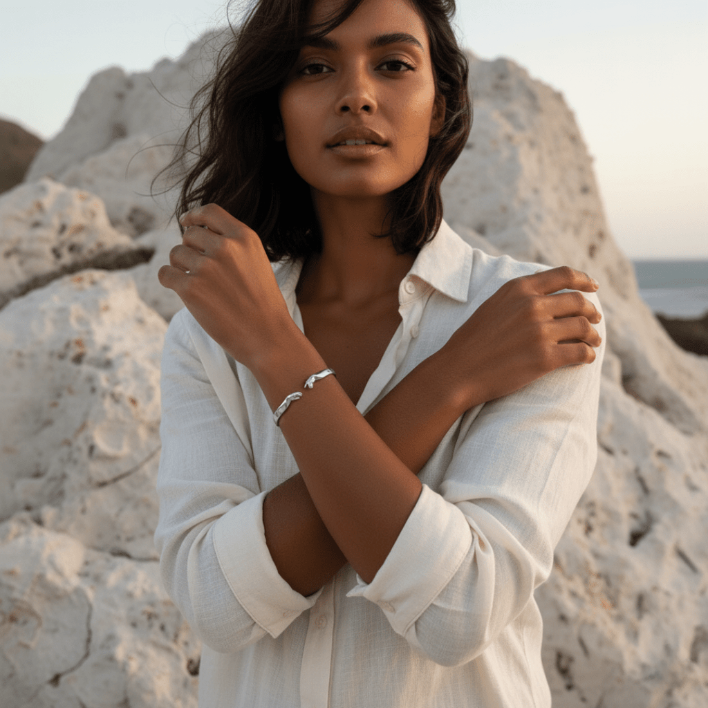 Golden Coastal Destiny Cuff Bracelet