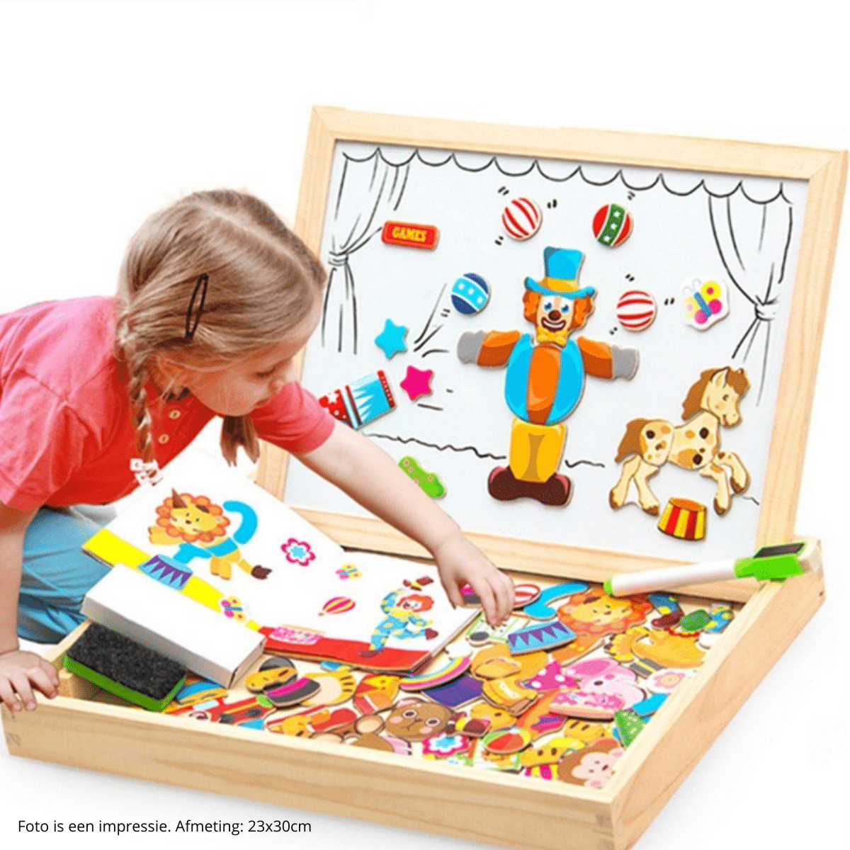 ArtMagnet Board - Montessori Houten Magnetisch Tekenbord voor Kinderen - Creativiteit & Leren