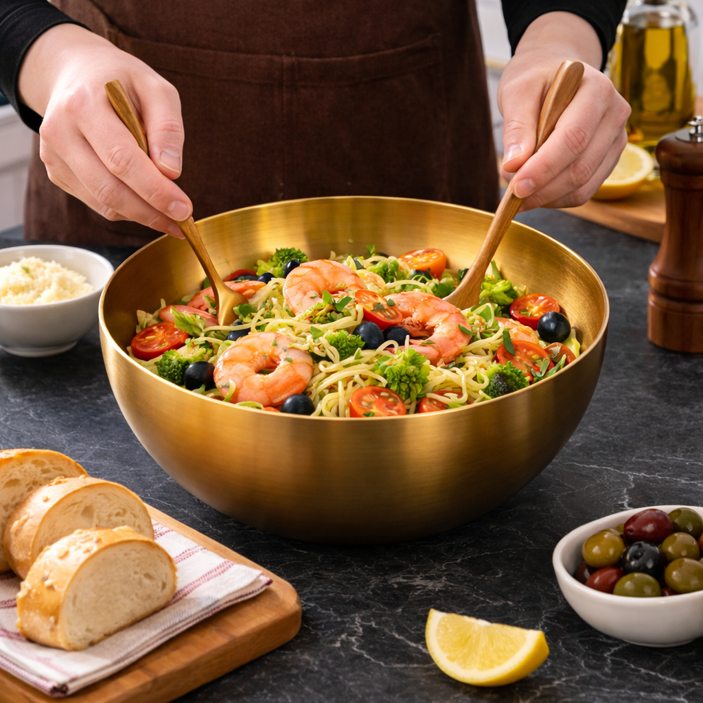 AURABOWL – Elegant Stainless Steel Serving Bowl for Everyday Dining