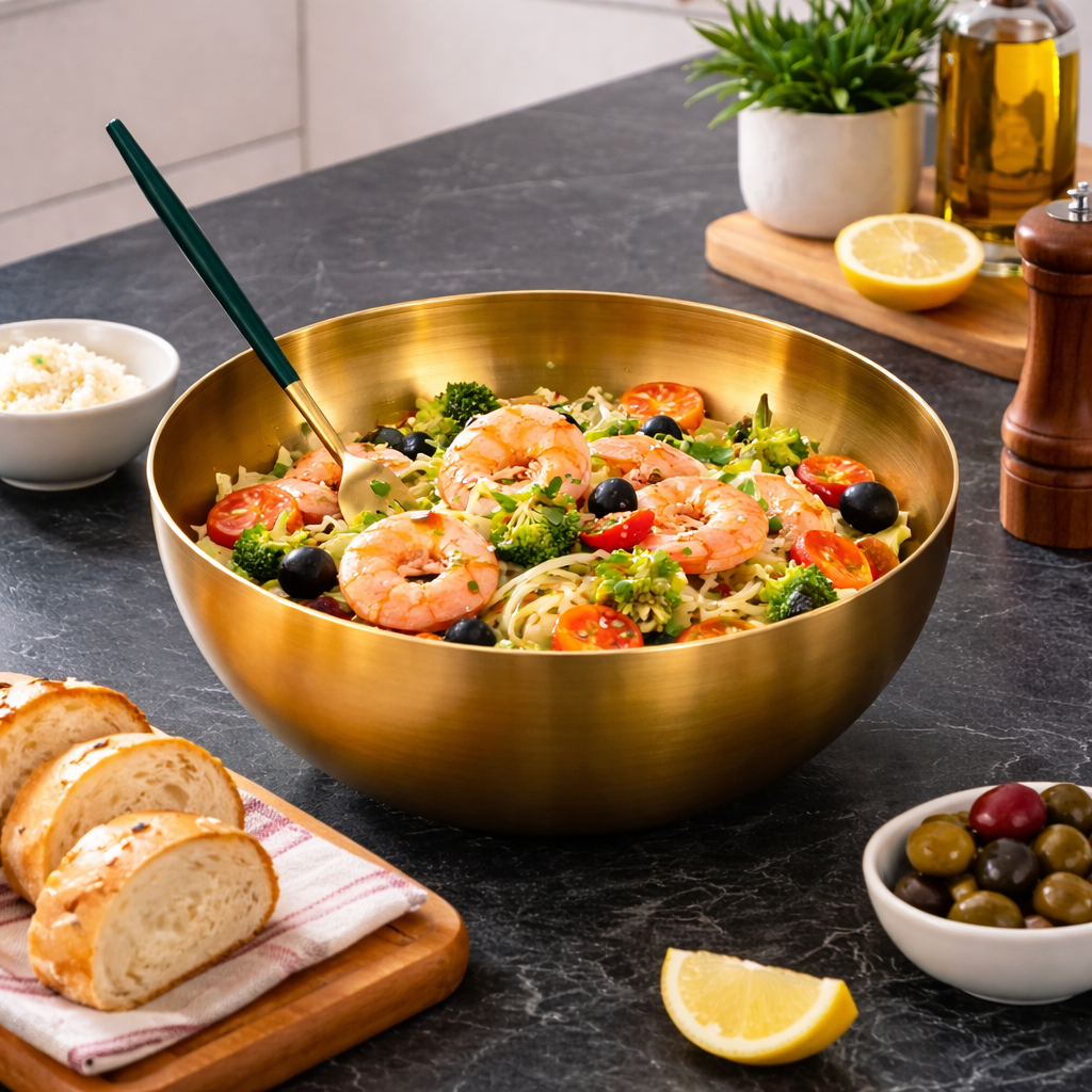 AURABOWL – Elegant Stainless Steel Serving Bowl for Everyday Dining
